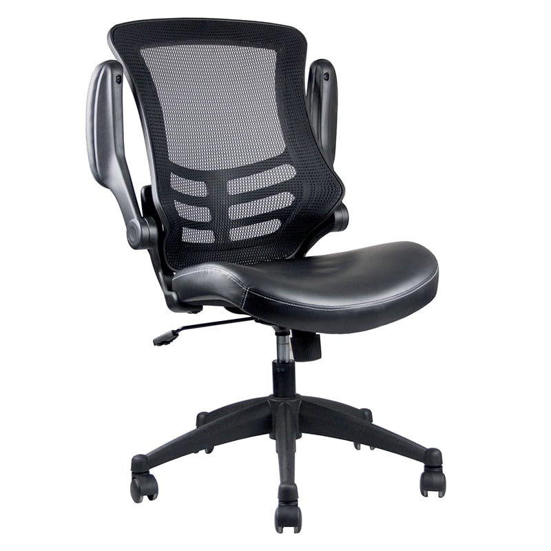 Techni Mobili Mid Back Mesh Adjustable Office Chair in Black
