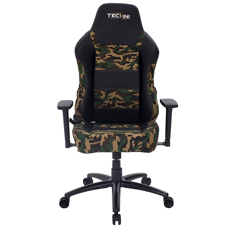 Techni Sport Ergonomic Adjustable Racing Game Chair In Camo And
