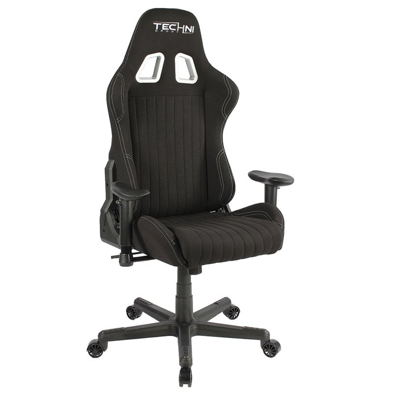 Techni Sport Ergonomic Adjustable Racing Game Chair in Black