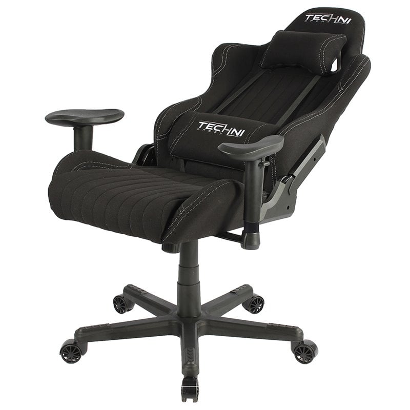 Techni Sport Ergonomic Adjustable Racing Game Chair in Black