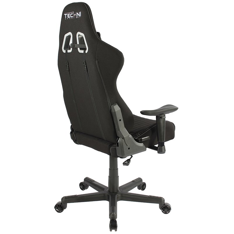 Techni Sport Ergonomic Adjustable Racing Game Chair in Black