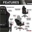 Techni Sport Ergonomic Adjustable Racing Game Chair in Black