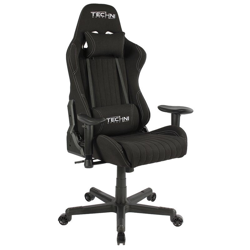 Techni Sport Ergonomic Adjustable Racing Game Chair in Black