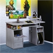 Techni Mobili Engineered Wood 2-Drawers Computer Desk with Keyboard Tray in Gray