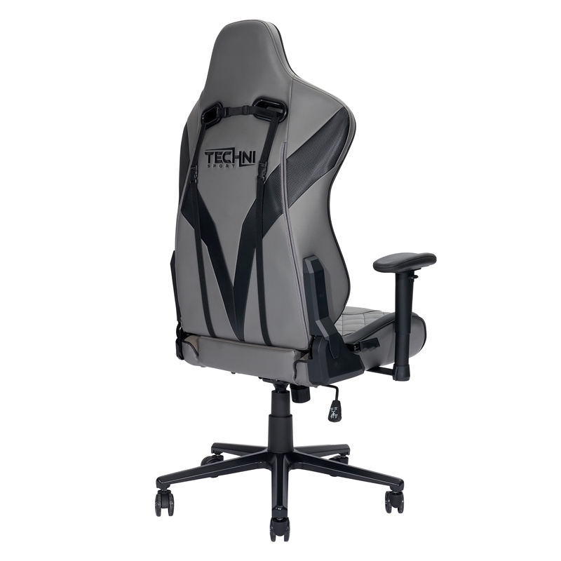 Techni Sport Polyurethane and Steel Frame XL-Ergonomic Gaming Chair in Gray