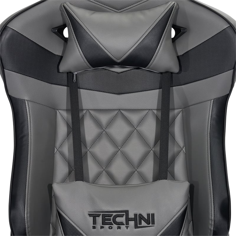 Techni Sport Polyurethane and Steel Frame XL-Ergonomic Gaming Chair in Gray