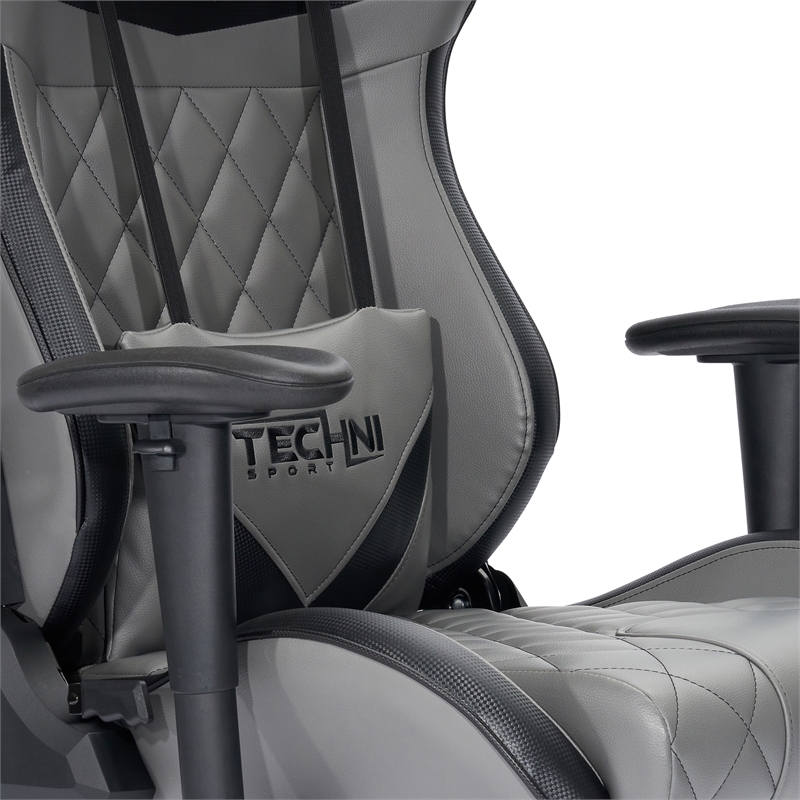 Techni Sport Polyurethane and Steel Frame XL-Ergonomic Gaming Chair in Gray