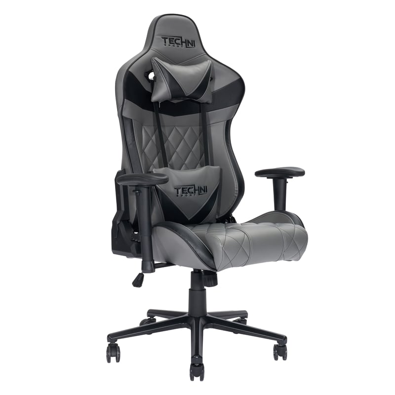 Techni Sport Polyurethane and Steel Frame XL-Ergonomic Gaming Chair in Gray