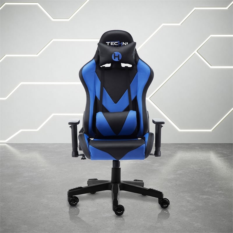 Techni Sport Polyurethane and Steel Frame TS-92 Office-PC Gaming Chair in Blue