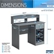 Techni Mobili Modern Engineered Wood Computer Desk with Storage Hutch in Gray