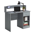 Techni Mobili Modern Engineered Wood Computer Desk with Storage Hutch in Gray