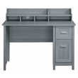 Techni Mobili Classic Engineered Wood Office Computer Desk with Hutch in Gray