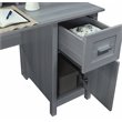 Techni Mobili Classic Engineered Wood Office Computer Desk with Hutch in Gray