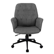 Techni Mobili Modern Fabric Upholstered Tufted Office Chair with Arms in Gray