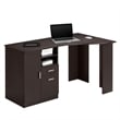 Techni Mobili Classic Engineered Wood Office Desk with Storage in Espresso