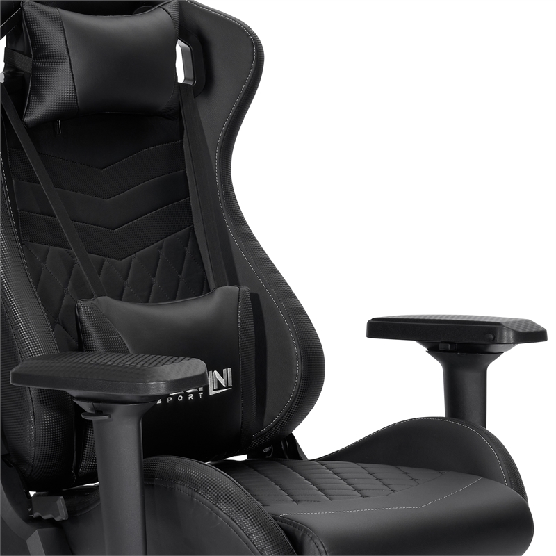 Techni Sport TS-83 Ergonomic High-Back Fabric Racer Style PC Gaming Chair- Black