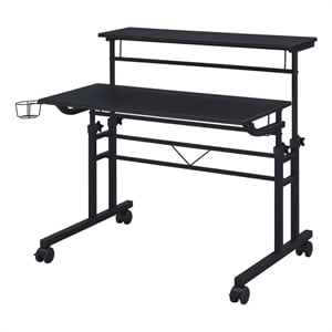 Techni Mobili Engineered Wood Adjustable Desktop/Shelves Writing Desk - Black