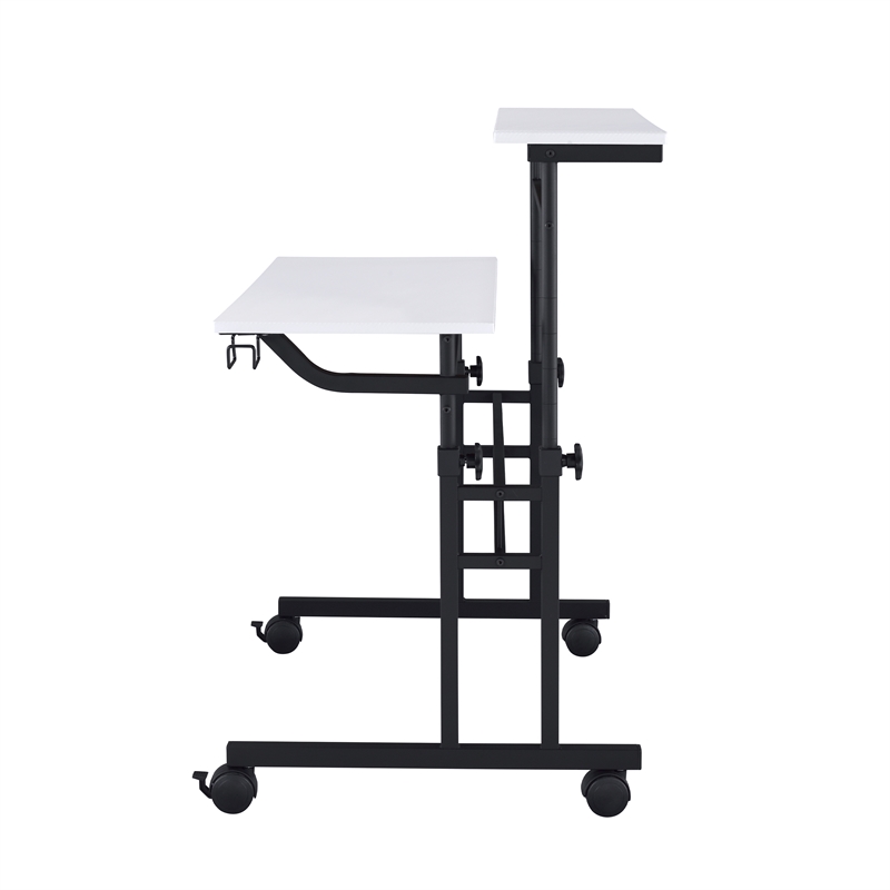 Techni Mobili Engineered Wood Adjustable Desktop/Shelves Writing Desk - White