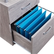 Techni Mobili Engineered Wood Frame Rolling File Cabinet with Glass Top - Gray