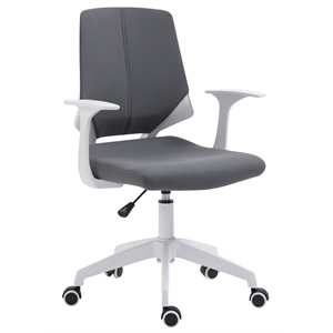 techni mobili polyurethane fabric adjustable height mid back office chair - gray
