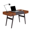 Techni Mobili Engineered Wood Expandable Modern Desk with Storage in Mahogany