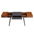 Techni Mobili Engineered Wood Expandable Modern Desk with Storage in Mahogany
