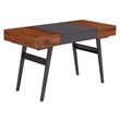 Techni Mobili Engineered Wood Expandable Modern Desk with Storage in Mahogany