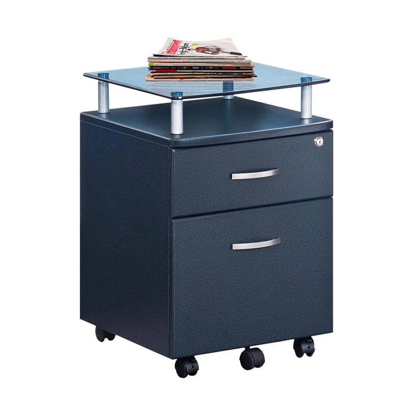 Techni Mobili Seguro 2 Drawer Wood Mobile Filing Cabinet in Graphite