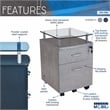 Techni Mobili Seguro 2 Drawer Wood Mobile Filing Cabinet in Graphite