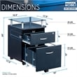 Techni Mobili Seguro 2 Drawer Wood Mobile Filing Cabinet in Graphite