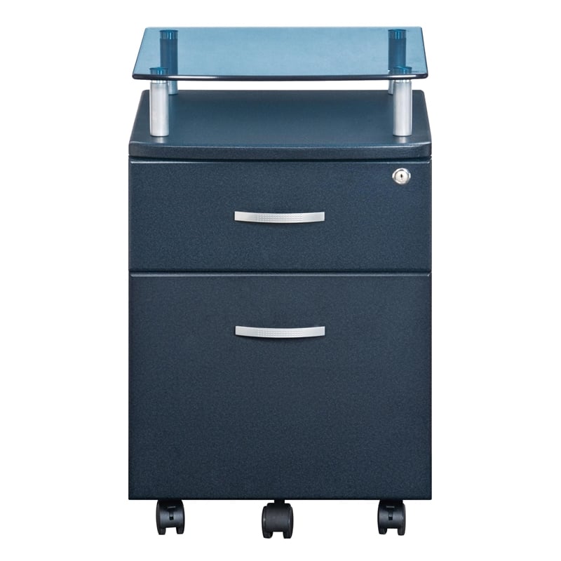 Techni Mobili Seguro 2 Drawer Wood Mobile Filing Cabinet in Graphite