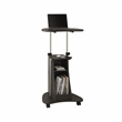 Techni Mobili Cadmus Sit-to-Stand Rolling Laptop Cart with Storage in Graphite