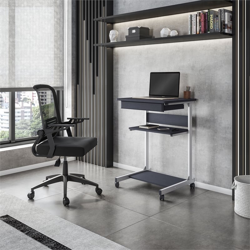 TECHNI MOBILI Modus Metal Computer Student Laptop Desk in Graphite