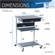 TECHNI MOBILI Modus Metal Computer Student Laptop Desk in Graphite