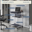 TECHNI MOBILI Modus Metal Computer Student Laptop Desk in Graphite
