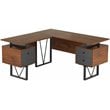Techni Mobili Reversible Wooden L Shaped Computer Writing Desk in Walnut