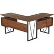 Techni Mobili Reversible Wooden L Shaped Computer Writing Desk in Walnut