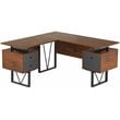 Techni Mobili Reversible Wooden L Shaped Computer Writing Desk in Walnut