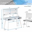 Techni Mobili Computer Writing Desk in White with Magnetic Dry Erase Board