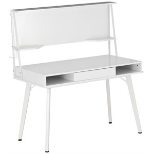 techni mobili computer writing desk in white with magnetic dry erase board