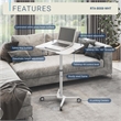 Techni Mobili Wooden Sit to Stand Tiltable Mobile Laptop Stand in White