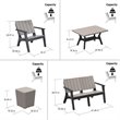 DUKAP Enzo 7 Piece Patio Sofa Seating Set in Black and Gray