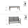 DUKAP Monterosso 2 Piece Sofa and Table Seating Set in Light Gray