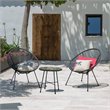 DUKAP Sassio 3 Piece Conversation Patio Set in Gray