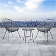 DUKAP Sassio 3 Piece Conversation Patio Set in Gray