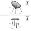 DUKAP Sassio 3 Piece Conversation Patio Set in Gray