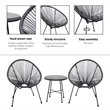 DUKAP Sassio 3 Piece Conversation Patio Set in Gray