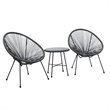 DUKAP Sassio 3 Piece Conversation Patio Set in Gray