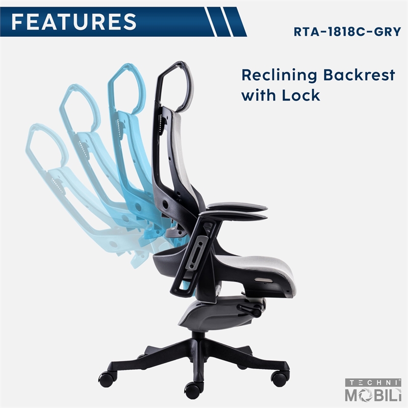 Techni Mobili LUX Ergonomic Executive Chair Gray