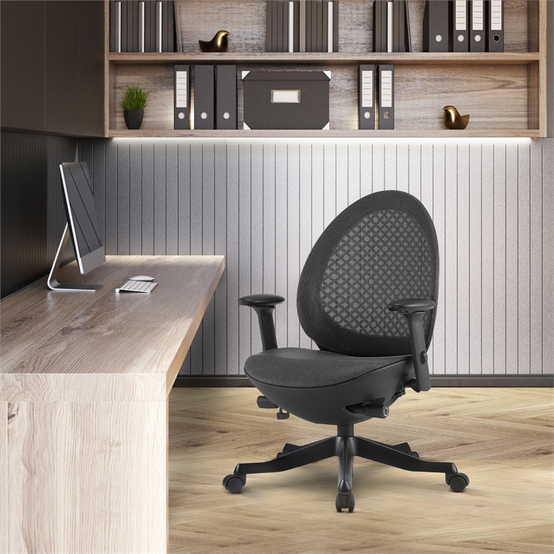 Techni Mobili Deco Lux Black Executive Office Chair